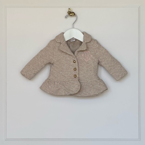 Janie and Jack | Equestrian-inspired Quilted Blazer in Heather Oatmeal - Picture 1 of 5